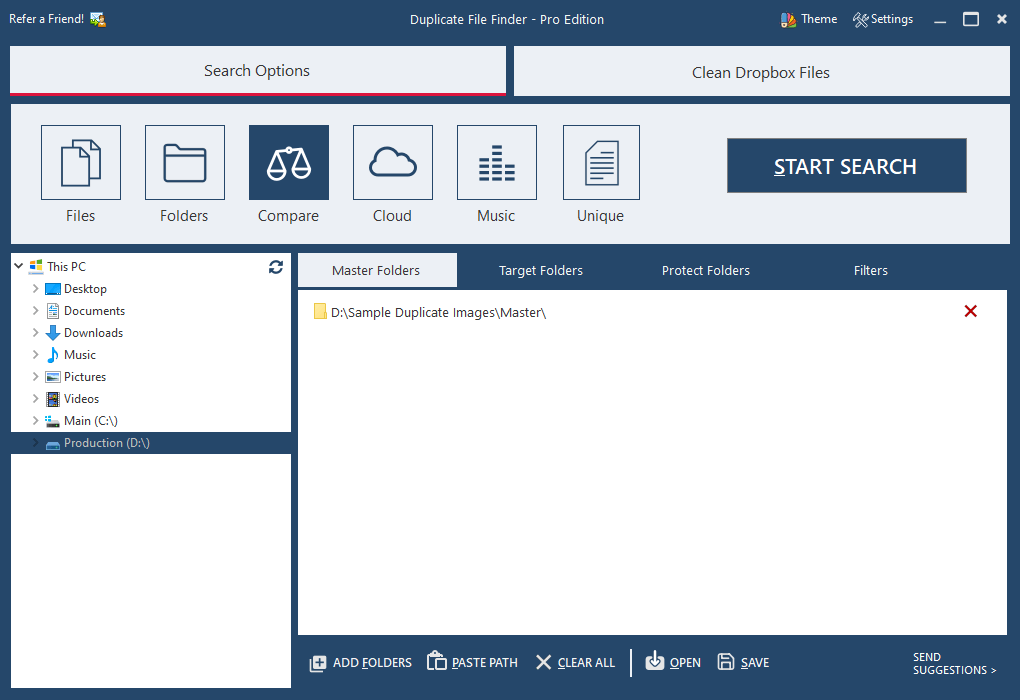 compare folders and find duplicate files using script